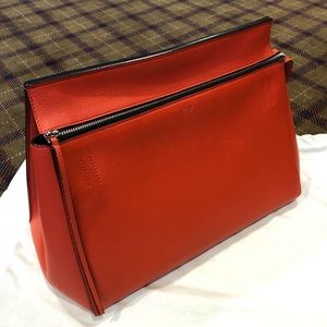 Celine Edge Leather Handbag Medium Red/Orange